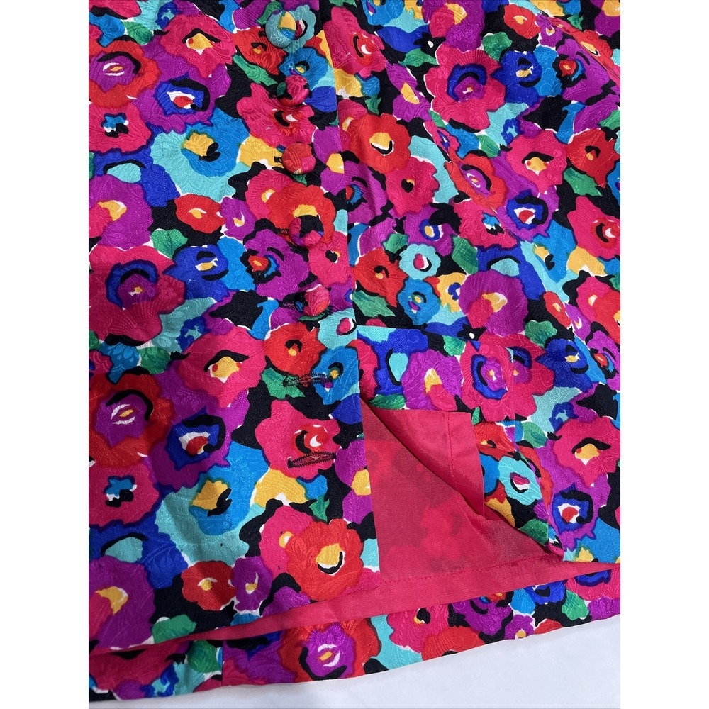 Carolyne Barton Dress Silk Floral Pink Multicolor SZ 8 ( SEE FLAWS - Picture 15 of 16